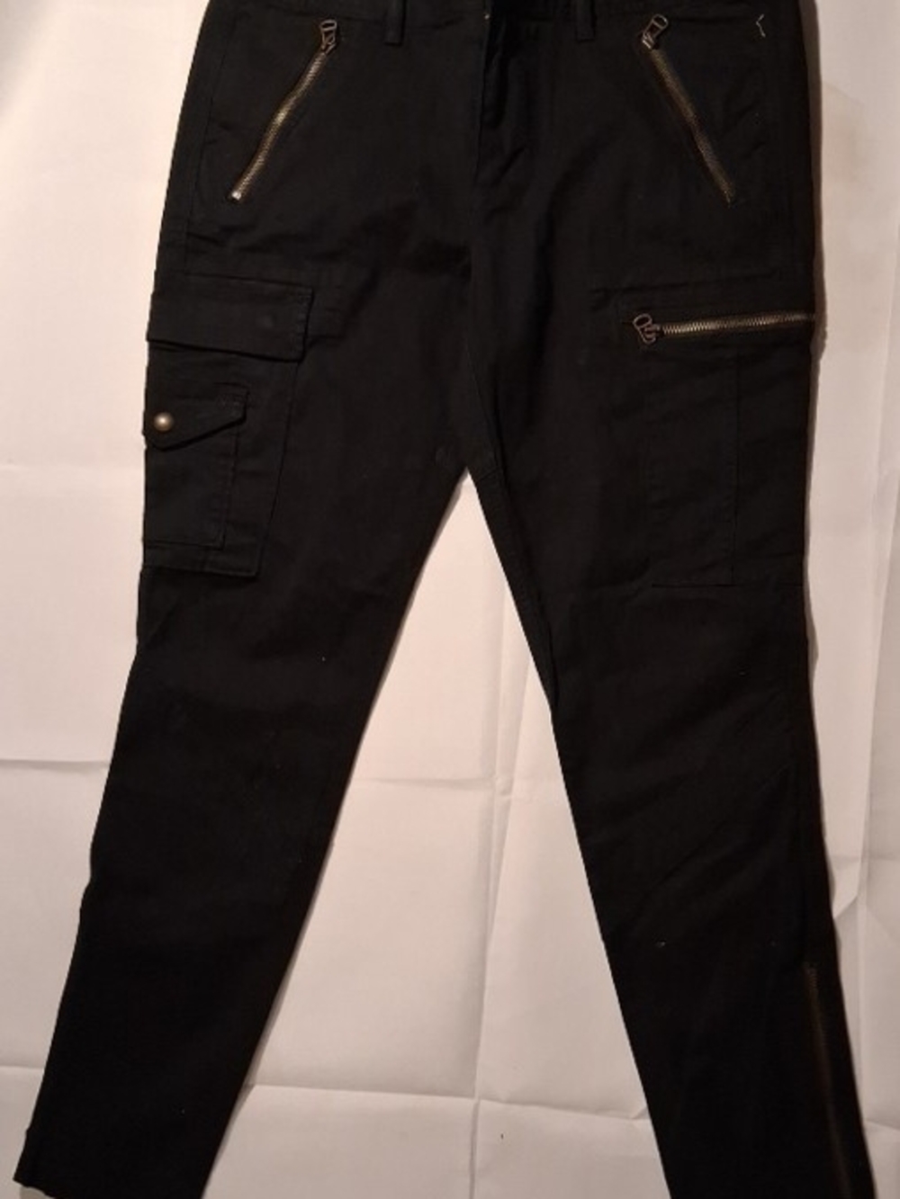 Polo by Ralph Lauren Black Slim Cargo Pants with Zip Details